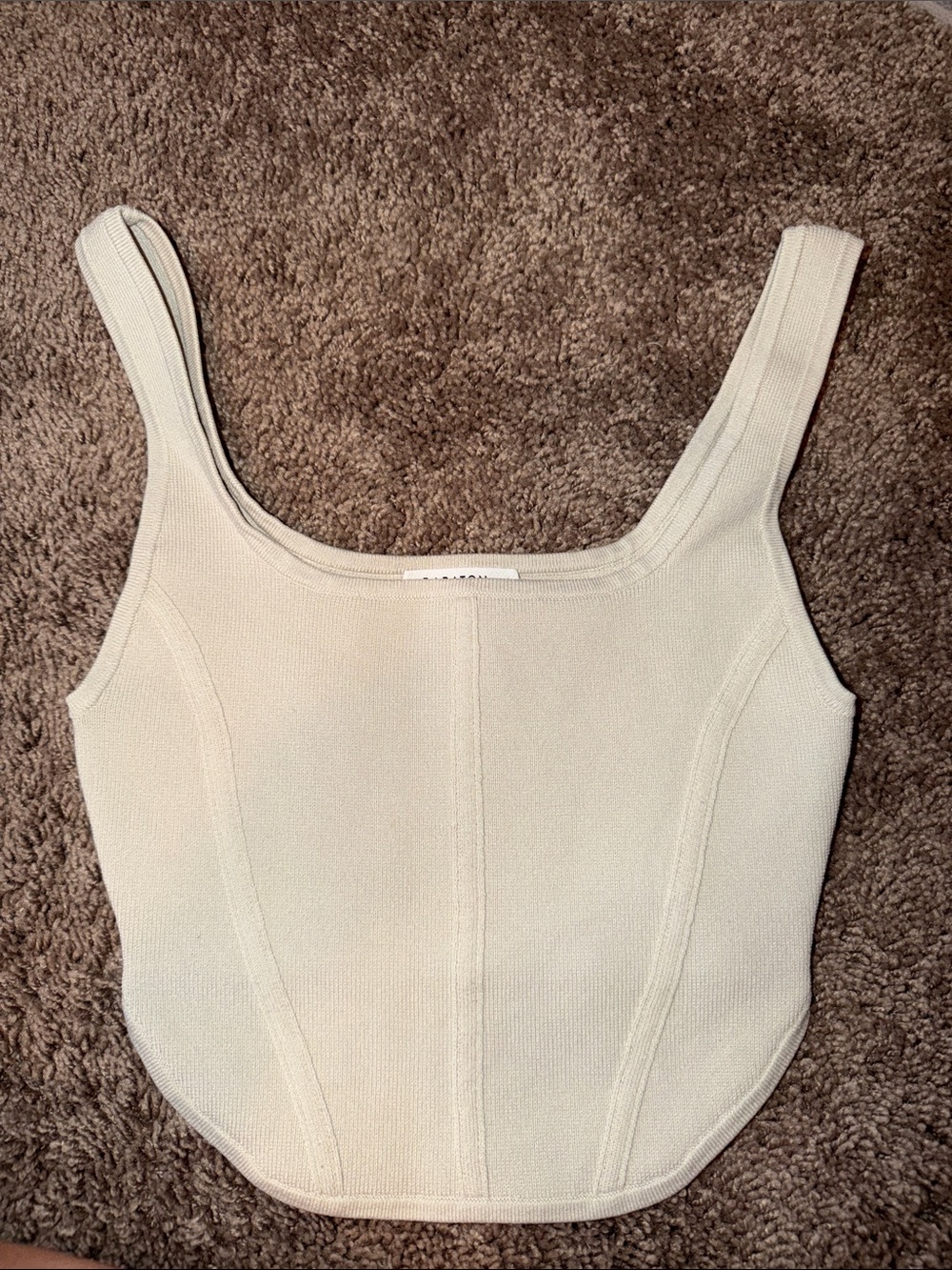 Babaton Cream Square Neck Knit Tank